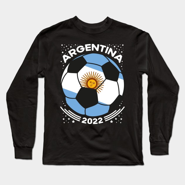 Argentina Flag Soccer Football Team Long Sleeve T-Shirt by mcoshop